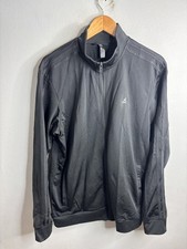 Adidas Track Jacket Mens Large Black Full Zip Primegreen 3-Stripes Athletic