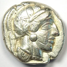 Attica Athens Greece Athena Owl AR Tetradrachm Silver Coin 440 BC - Fine / VF