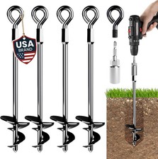 15" Ground Anchors Screw-in - Heavy Duty for High Winds - Ground Stakes - Earth
