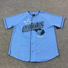 Memphis Grizzlies Jersey Mens Large Powder Blue NBA Basketball Button Front Mesh