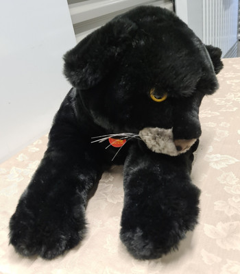 24  STEIFF BLACK PANTHER GIANT PLUSH STUFFED ANIMAL DOLL CAT 