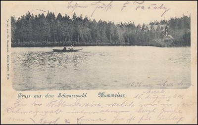 Postcard greeting from the Black Forest: Hummelsee, Seebach 15.8.1904 to Siebenlehn 17.8.