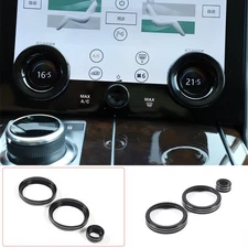 Black Alloy AC & Volume Knob Ring For LR Range Rover Sport L494 2018-22 US