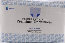 Because Bladder Control Premium Underwear 2XL 20ct Overnight Absorbent Briefs
