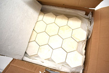 Lot of 5 Sheets Mediterranean Seashell Stone Mosaic Tiles 3" Hex x 285mm x 248mm