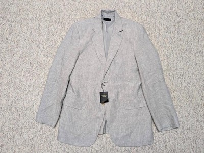 new LINEN blazer jacket 38R slate gray MACYS club room SPORTSCOAT nwt