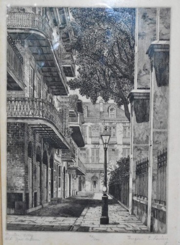 Eugene E Loving Etching Maison Seignouret Court Old New Orleans Signed Numbered - Bild 8 von 8