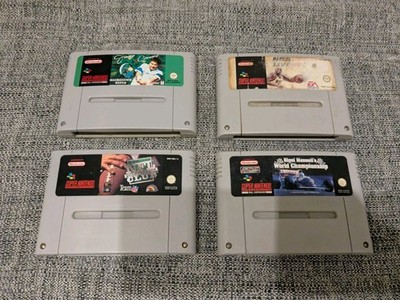 4x Super Nintendo SNES Module: Jimmy Connors Tennis, NBA 97, NFL, Nigel Mansell