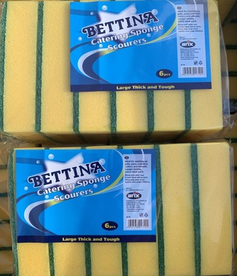 Bettina strapazierfähiger dicker Gastronomie Schwamm Scheuer 2 x 6 Stück