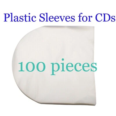 Replacement Semitransparency Plastic Sleeves for CD's disc 100 pieces inner bag - Photo 1/4