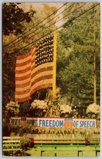 Allentown PA Natural Color Photo Dorney Park Huge Flag Fruit Vegies Postcard