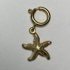 Star Fish Charm for Shoe Bracelet KeyRing Zipper Gold Tone Metal Beach Sealife