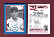 #148 STANLEY "BUCKY" HARRIS, Senators Shakeys Pizza HOF/Baseball's Immortals NM
