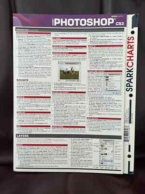 Pre Owned - Vintage - Photoshop CS2 SparkCharts Laminated Fold Out Guide