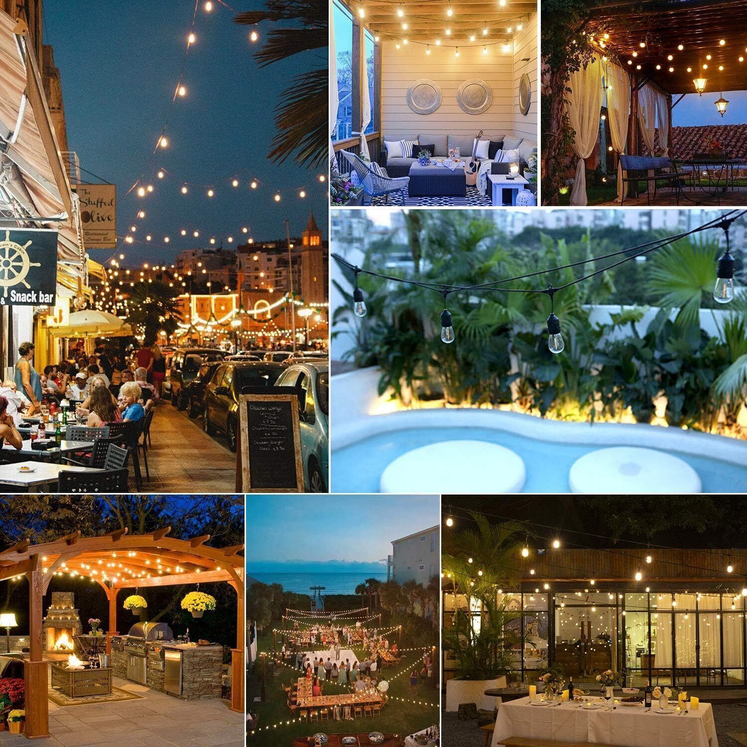 HEAVY DUTY FESTOON E27 IP65 WATERPROOF LED OUTDOOR GARDEN STRING LIGHTS