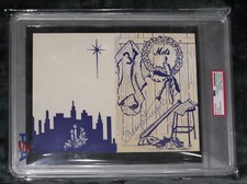 Signed Casey Stengel Christmas Card 1962 Mets Inaugural Manager Auto Rare PSA