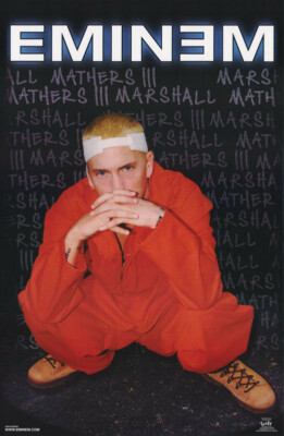 EMINEM Vintage Poster 美品 Vintage Eminem Poster SEALED from 2000 - Black Board Jail