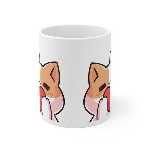 Taza de cerámica para gato con corazón 11 oz, regalo para los amantes de los gatos. Regalo de San Valentín, taza de café - Imagen 3 de 12