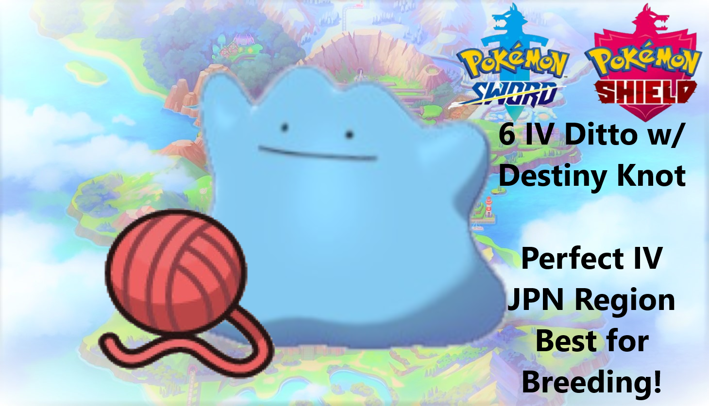 NEW BRILLIANT DIAMOND AND SHINING PEARL 6IV SHINY MASUDA DITTO + DESTINY  KNOT