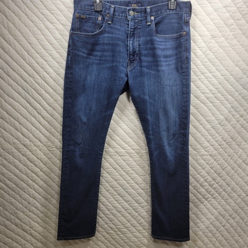 Polo Ralph Lauren Sullivan Jeans Herren 32x30 Blau Slim Button Stretch Leg Denim