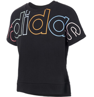 Adidas Girls Rainbow Exploded Outline Heavyweight Tee Size 6 
