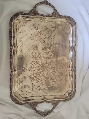 Alex Clark Co. Ltd London LARGE Silver Plated tray 28X17 10lbs | eBay