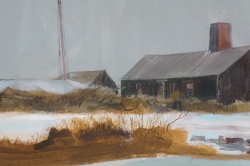 Robert Pailthorpe Old Fishing Wharf Nautical Rhode Island Seascape Watercolor 28 - Picture 9 of 11