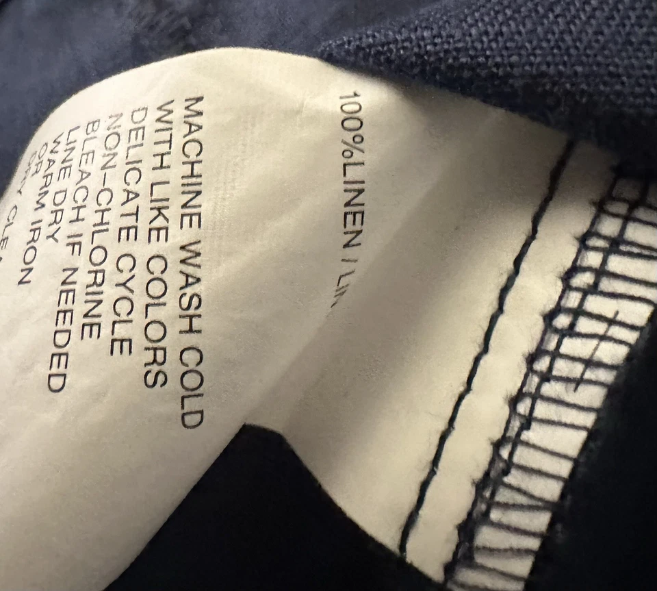 Camisa XL Cubavera Para Hombre Negra Con Botones 100% Lino Manga Larga Foto 4 de 4