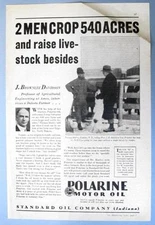 Original 1932 Standard Oil Ad Photo Endorsed Thomas Hurley Edgeley North Dakota