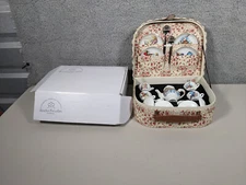 Alice In Wonderland Porcelain China Tea Set 19 Pieces & Case Reutter Porzellan