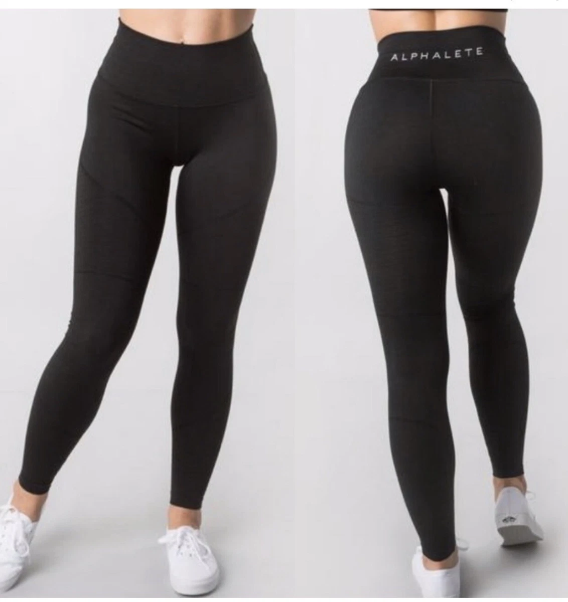 Alphalete Revival R6 Moto High Waist Leggings Size XS Seamless Black