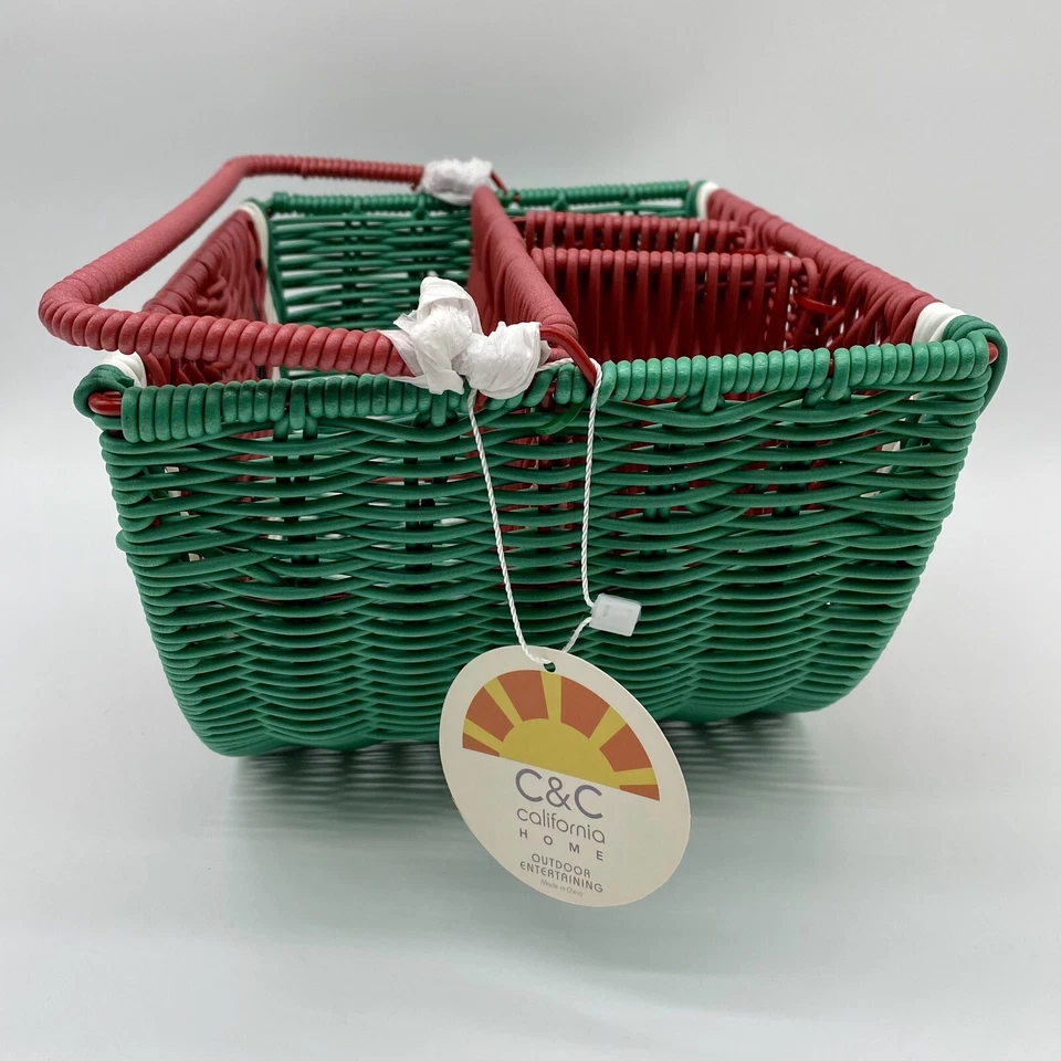 NWT C&C California Watermelon Serving Basket Utensils Silverware Caddy Resin - Image 3 of 4