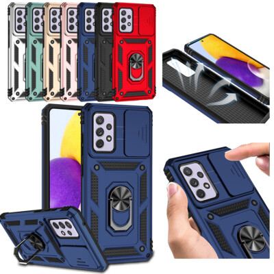 Für Samsung Galaxy A72 A53 A42 A32 A22 A13 A02 Slide Lens Cover Armor Stand Case