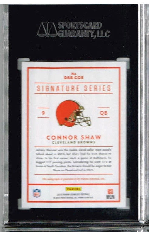 2015 Donruss Signature Series Connor Shaw Auto SGC 96/ 9 - Image 2 of 2