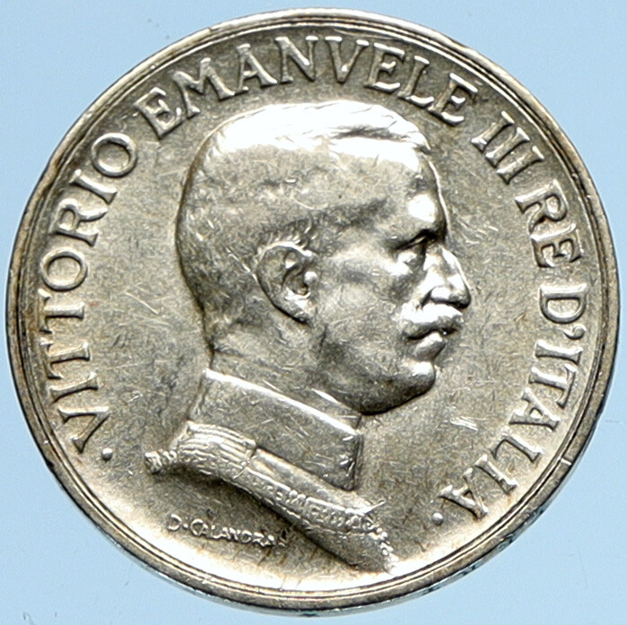 1917 R ITALY King Victor Emmanuel III EAGLE OLD Italian Lira Coin