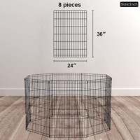 24"/30"/36"/ 42"/ 48"/ Dog Playpen Crate 8 Panel Fence Pet PlayPen Exercise Cage 4