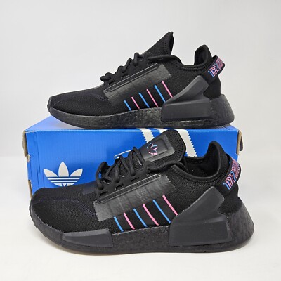 Men's Adidas NMD_R1 V2 Boost Shoe / Black Blue Magenta / IE7279 / Multiple Sizes