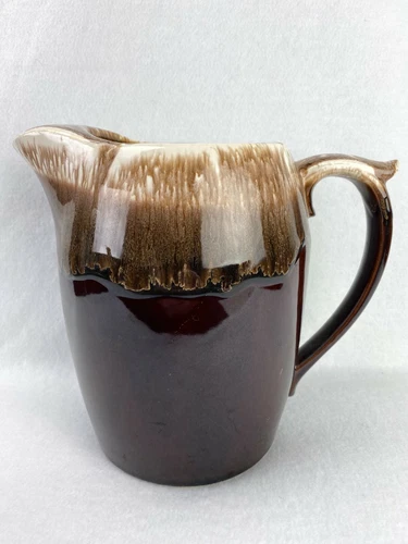 Vintage McCoy Pottery Brown Drip Glazed 8.25" Tall Pitcher USA #7007