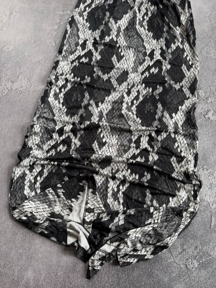 Vestido longo Just Cavalli 46 estampa animal cobra 🐍 poção luxo sem mangas raro - Imagem 3 de 4