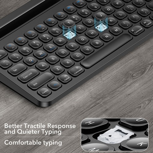 Rechargeable Built-in Cradle Wireless Bluetooth Keyboard for Windows iOS Android - Picture 12 of 13