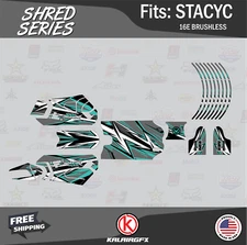 Graphics Kit for STACYC 16E Brushless Electric Bike (All Years)  Shred-teal