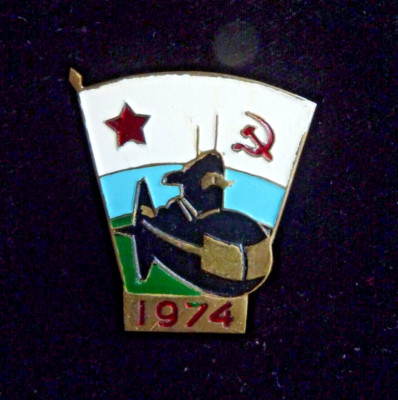 USSR Badge In Memory of Service on Submarine  Soviet Nany Fleet 1974