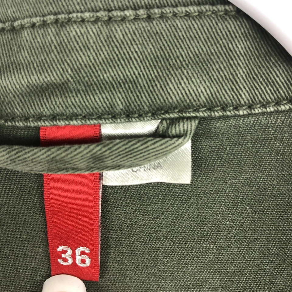 Chaqueta Blazer HM h&m Dividida Para Mujer Mediana Utilitaria Militar Ejército Verde Oliva AQ Foto 4 de 4