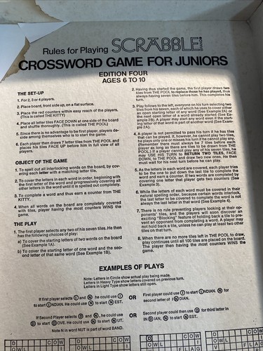 Vintage 1975 Scrabble Crossword Game for Juniors atq - Picture 5 of 6