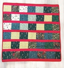 Handmade Quilted Christmas Throw Blanket Geese Cardinals Holly 4 x4 With Tote