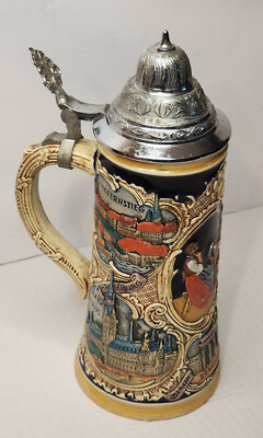 Tasse Ancienne Vintage Bière Stein – Peinte à La Main – Fabriquée En Allemagne – Référence B138