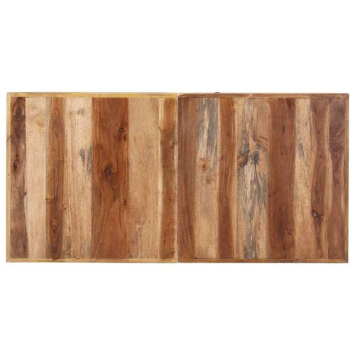 Solid Wood Dining Table Industrial Timber Steel Legs Kitchen Cafe Desk Rectangle - Picture 4 of 10