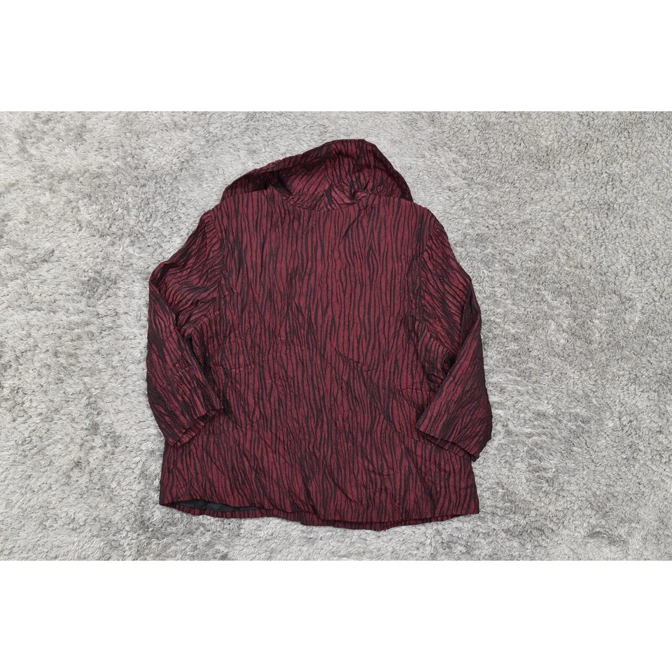 Blazer para mujer Lane Bryant rojo a rayas poliéster botones talla 18 plus manga 3/4 Foto 3 de 4