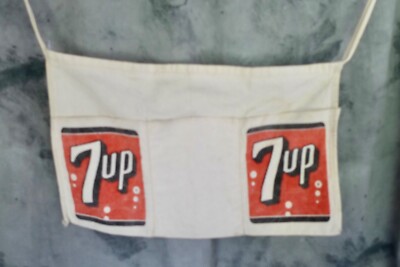 Vintage 7 UP STADIUM SODA BASEBALL Vendor Apron Money Holder 7UP Pouch CLOTH 