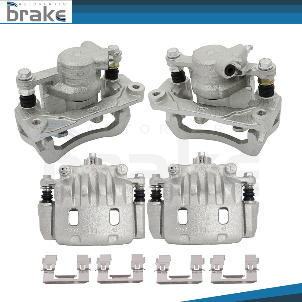 Front Rear Brake Calipers with Bracket Kit for 2008-2014 Subaru Impreza